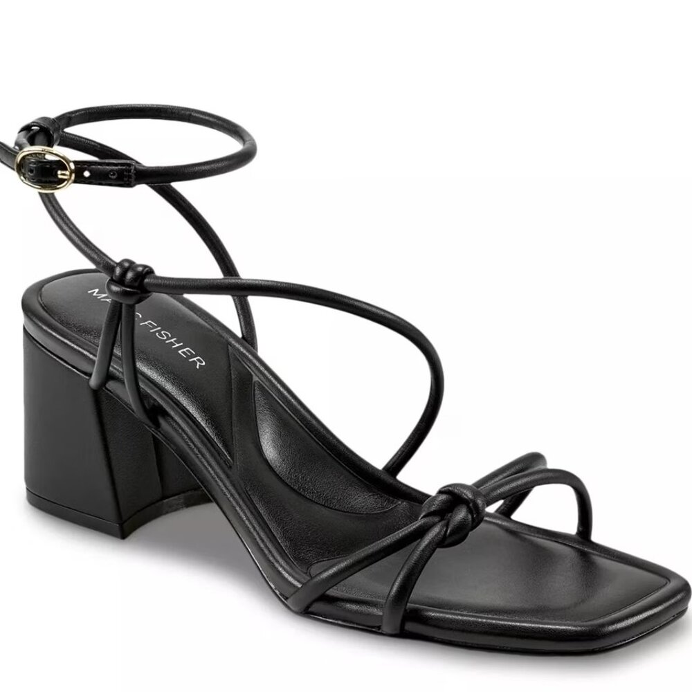 Marc Fisher Black Strappy Block Heels